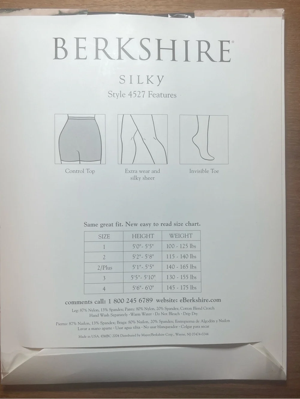 Berkshire Silky Sheer Control Top Pantyhose Navy Invisible Toe Size 2 Plus